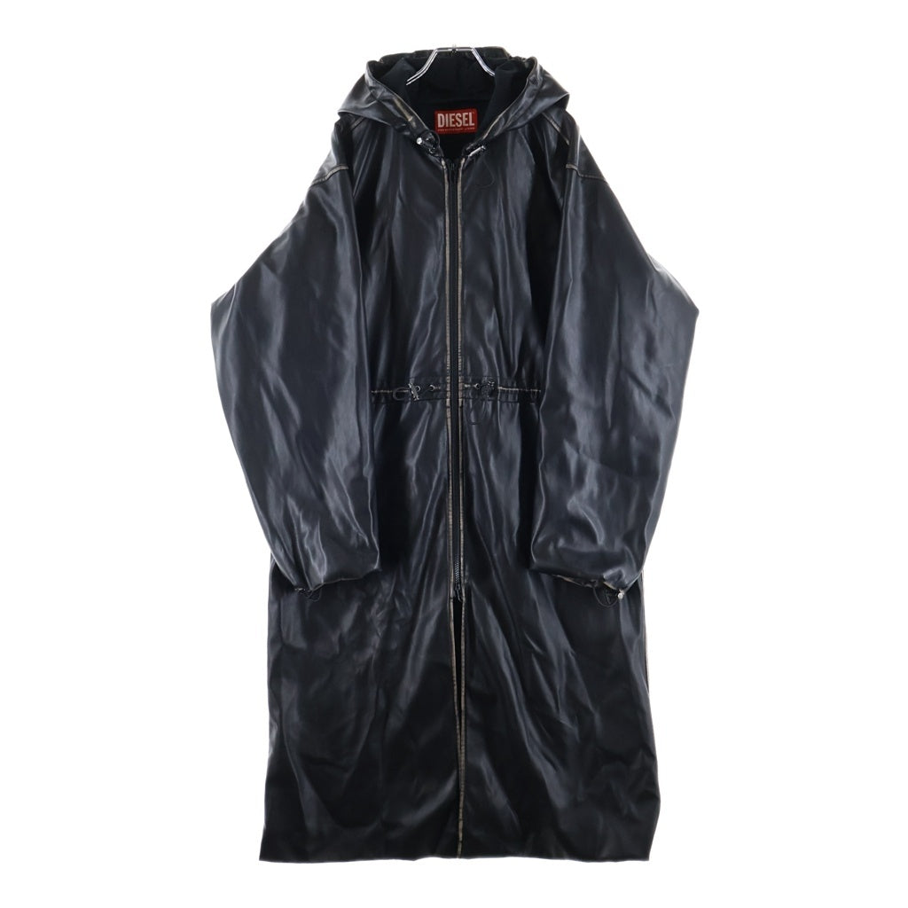 DIESEL(ディーゼル) G-LARY フェイクレザー フーデッドコート ジャケット ブラック A16287