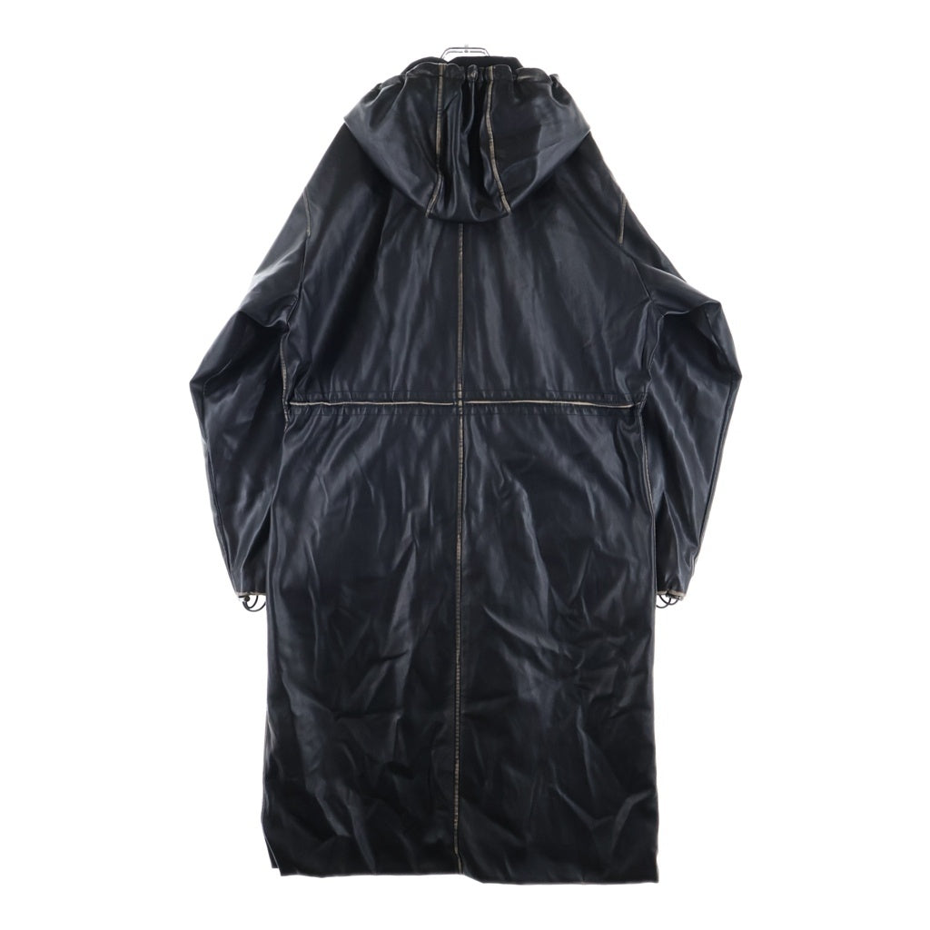 DIESEL(ディーゼル) G-LARY フェイクレザー フーデッドコート ジャケット ブラック A16287
