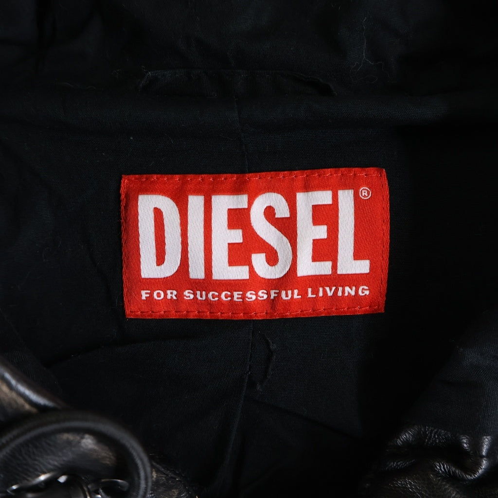 DIESEL(ディーゼル) G-LARY フェイクレザー フーデッドコート ジャケット ブラック A16287
