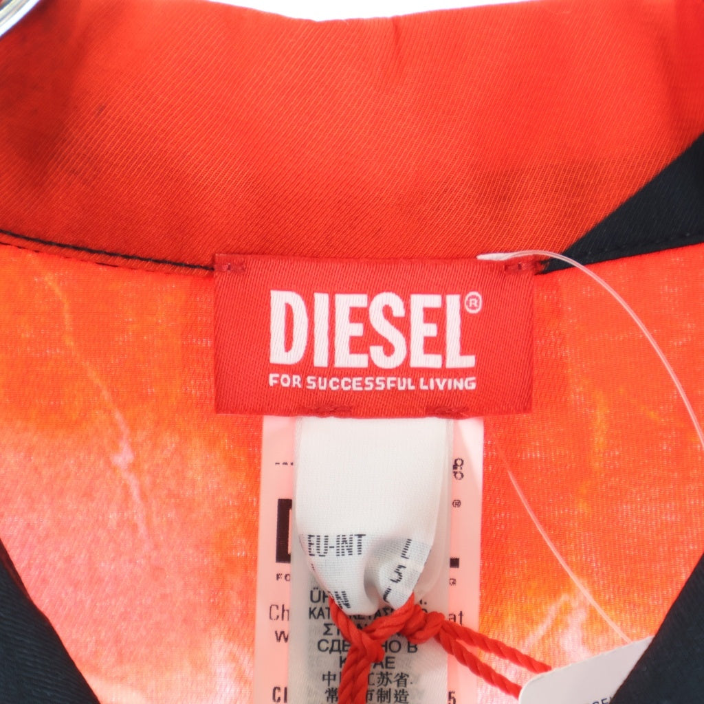 DIESEL(ディーゼル) BMOWT-ADRIAN SHIRT 総柄 レーヨン オープンカラー半袖シャツ レッド A13169