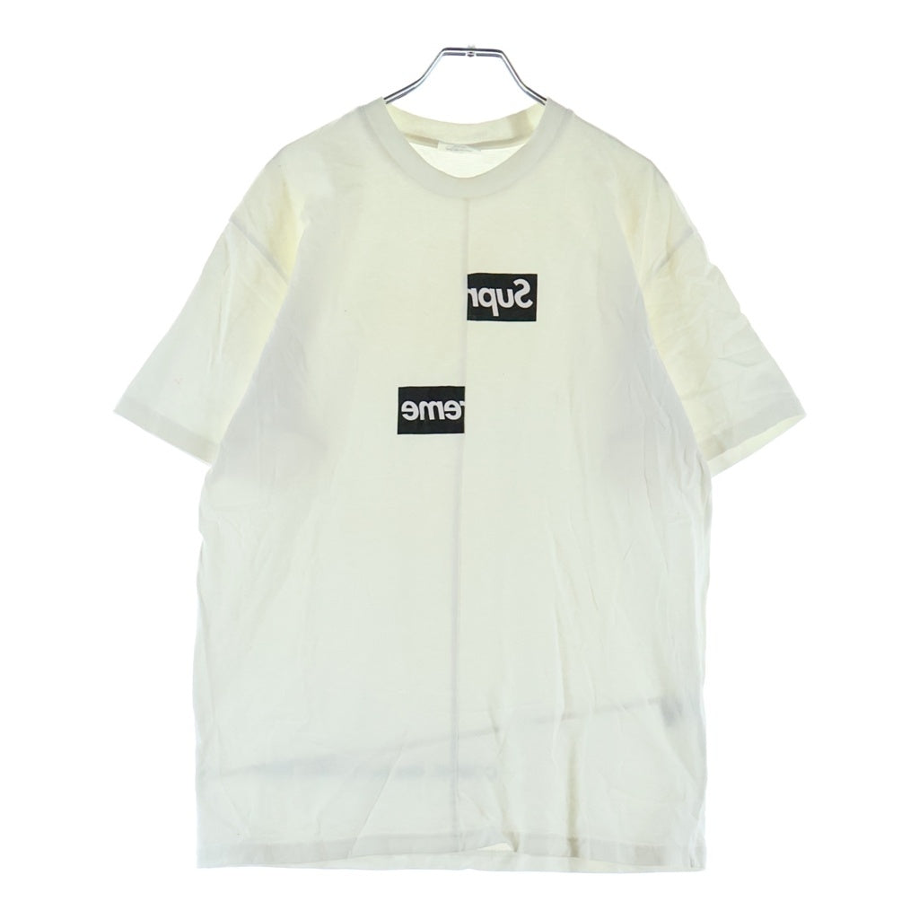 SUPREME(シュプリーム) 18AW ×COMME des GARCONS SHIRT Split Box Logo Tee コムデギャルソン スプリットボックスロゴ クルーネック半袖Tシャツ カットソー ホワイト