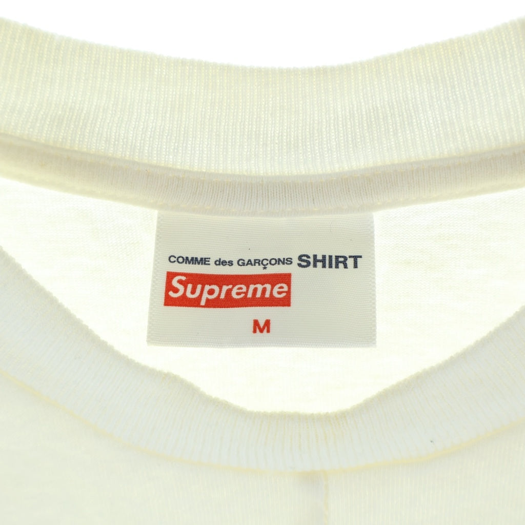 SUPREME(シュプリーム) 18AW ×COMME des GARCONS SHIRT Split Box Logo Tee コムデギャルソン スプリットボックスロゴ クルーネック半袖Tシャツ カットソー ホワイト