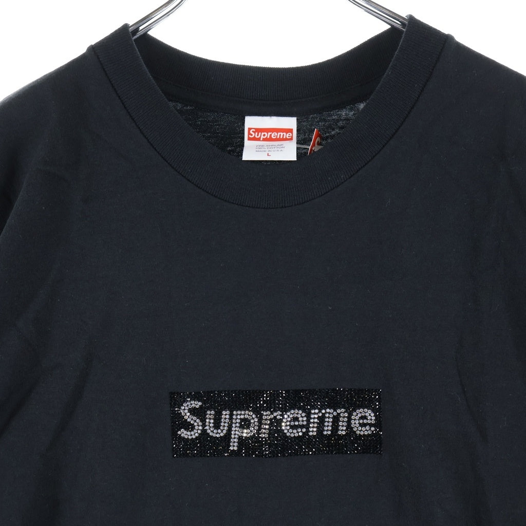 SUPREME(シュプリーム) 19SS xSwarovski Box Logo Tee スワロフスキー ボックスロゴ クルーネック半袖Tシャツ カットソー ブラック