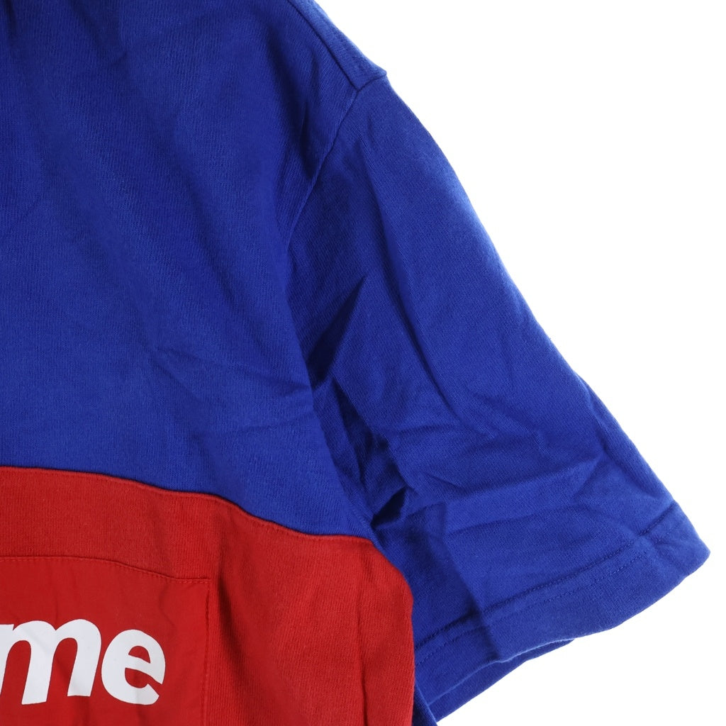 SUPREME(シュプリーム) 16SS S/S Rugby ロゴプリント 半袖ラガーシャツ ポロシャツ ブルー/レッド