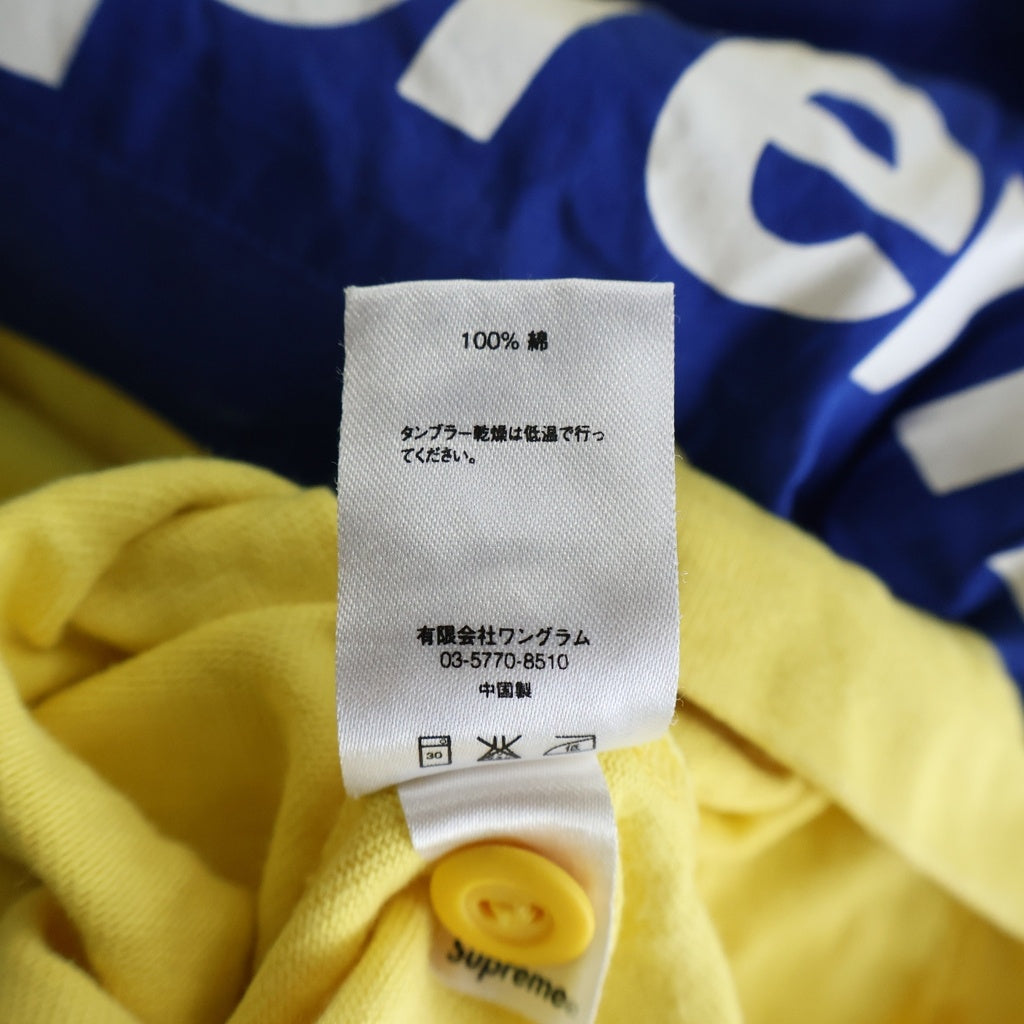 SUPREME(シュプリーム) 16SS S/S Rugby ロゴプリント 半袖ラガーシャツ ポロシャツ ブルー/イエロー