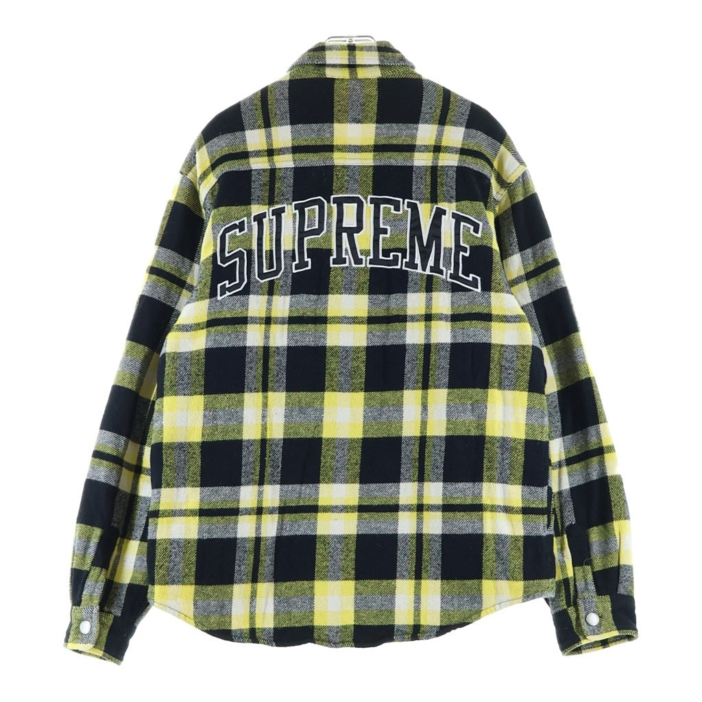 SUPREME(シュプリーム) 17AW Quilted Arc Logo Flannel Shirt キルテッド アーチロゴ フランネルチェックシャツ イエロー