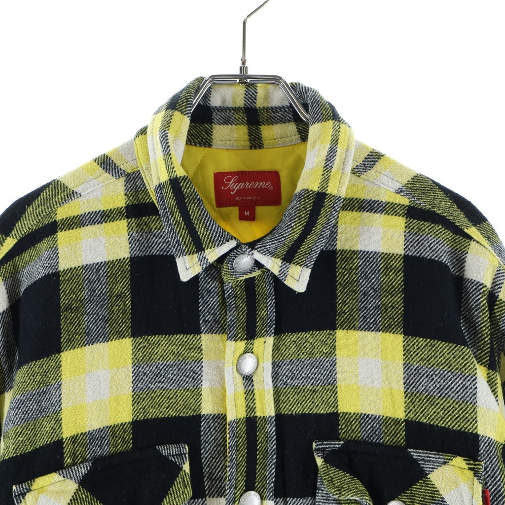 SUPREME(シュプリーム) 17AW Quilted Arc Logo Flannel Shirt キルテッド アーチロゴ フランネルチェックシャツ イエロー