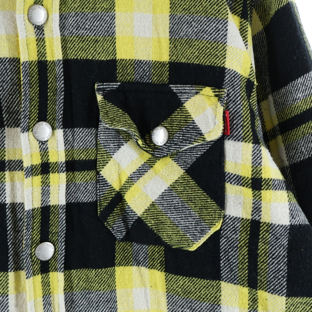 SUPREME(シュプリーム) 17AW Quilted Arc Logo Flannel Shirt キルテッド アーチロゴ フランネルチェックシャツ イエロー