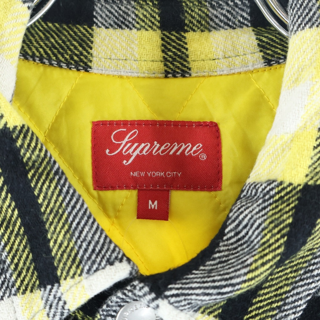 SUPREME(シュプリーム) 17AW Quilted Arc Logo Flannel Shirt キルテッド アーチロゴ フランネルチェックシャツ イエロー