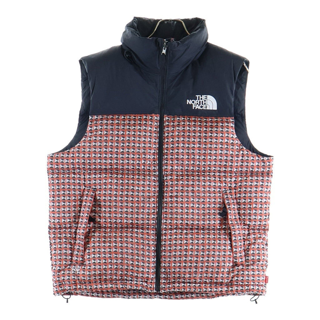 SUPREME(シュプリーム) 21SS ×THE NORTH FACE Studded Nuptse Vest ザノースフェイス スタッズ ヌプシ ジップアップフーデッドナイロンダウンベスト ブラック/レッド NF0A5IQX