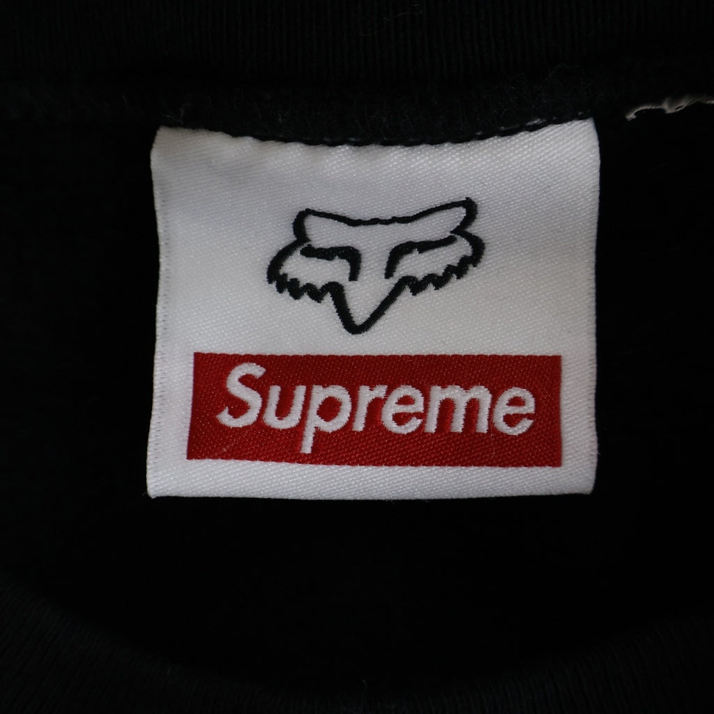 SUPREME(シュプリーム) 19AW ×HONDA ×Fox Racing Crewneck ホンダ フォックスレーシング ロゴエンブロイダリー プルオーバークルーネックスウェットパーカー ブラック