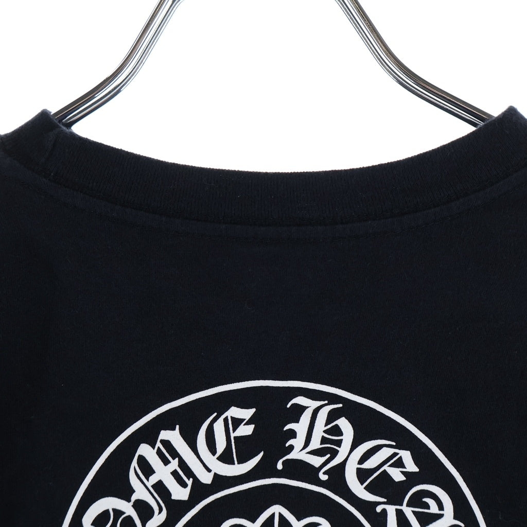 CHROME HEARTS(クロムハーツ) FLRL CRS HORSESHOE L/S フローラルクロス ホースシュープリント クルーネック長袖Tシャツ カットソー キッズ ブラック レディース