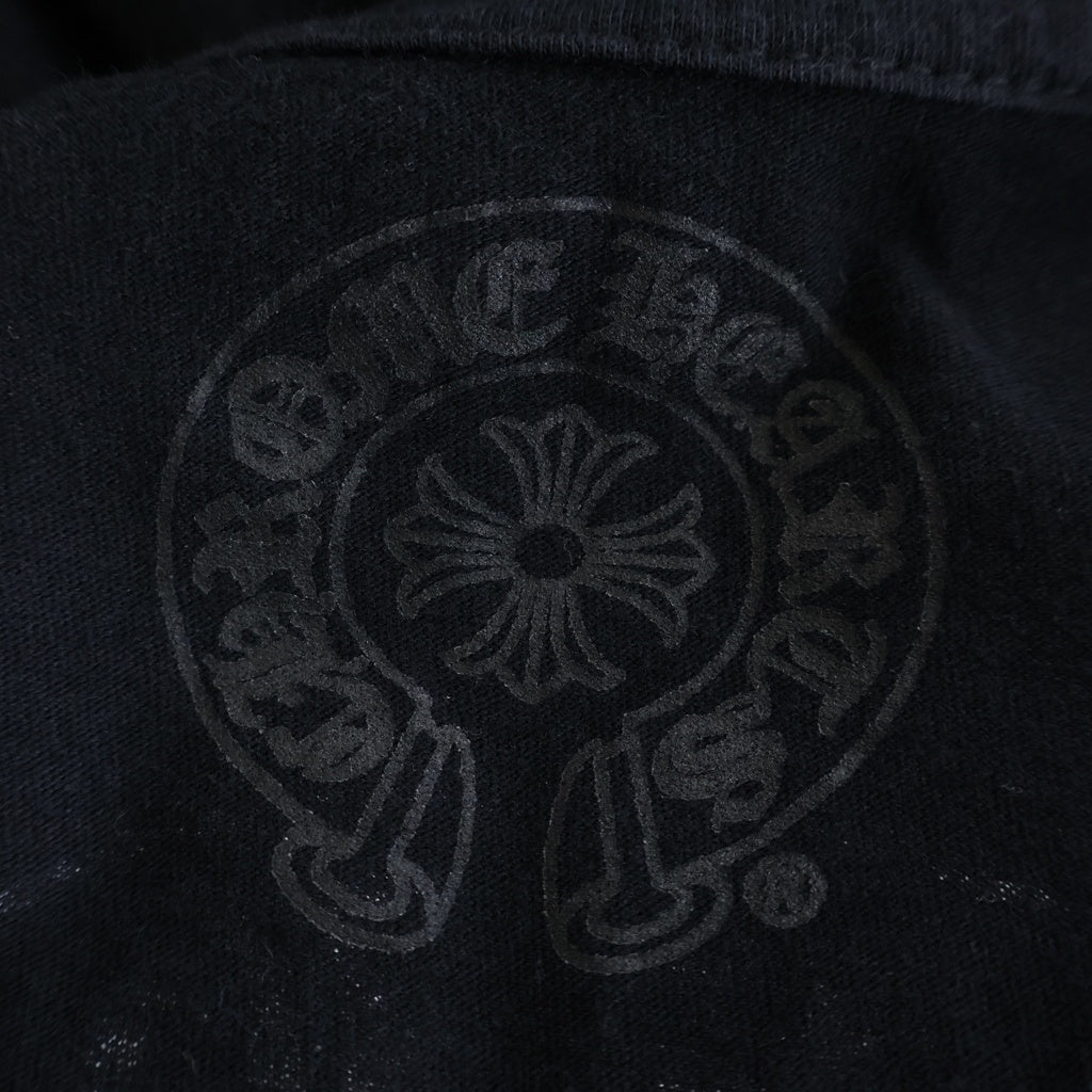 CHROME HEARTS(クロムハーツ) FLRL CRS HORSESHOE L/S フローラルクロス ホースシュープリント クルーネック長袖Tシャツ カットソー キッズ ブラック レディース