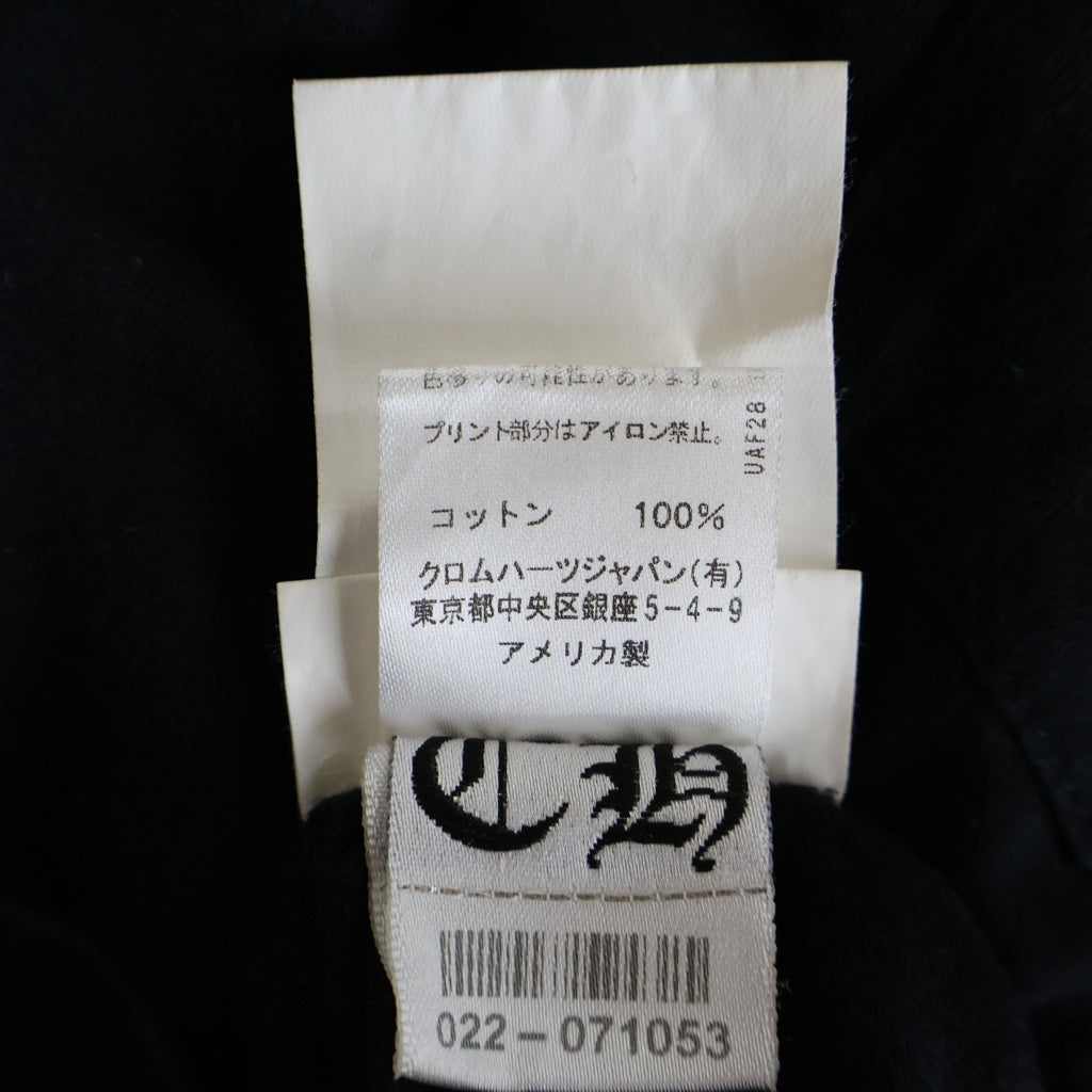 CHROME HEARTS(クロムハーツ) FLRL CRS HORSESHOE L/S フローラルクロス ホースシュープリント クルーネック長袖Tシャツ カットソー キッズ ブラック レディース