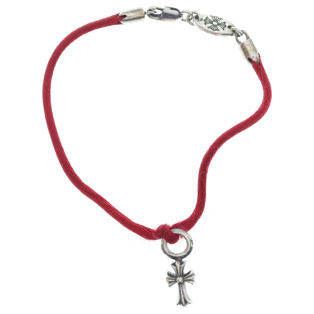 CHROME HEARTS(クロムハーツ) KZ CROSS BRACELET クロススタック シルクブレスレット シルバー/レッド