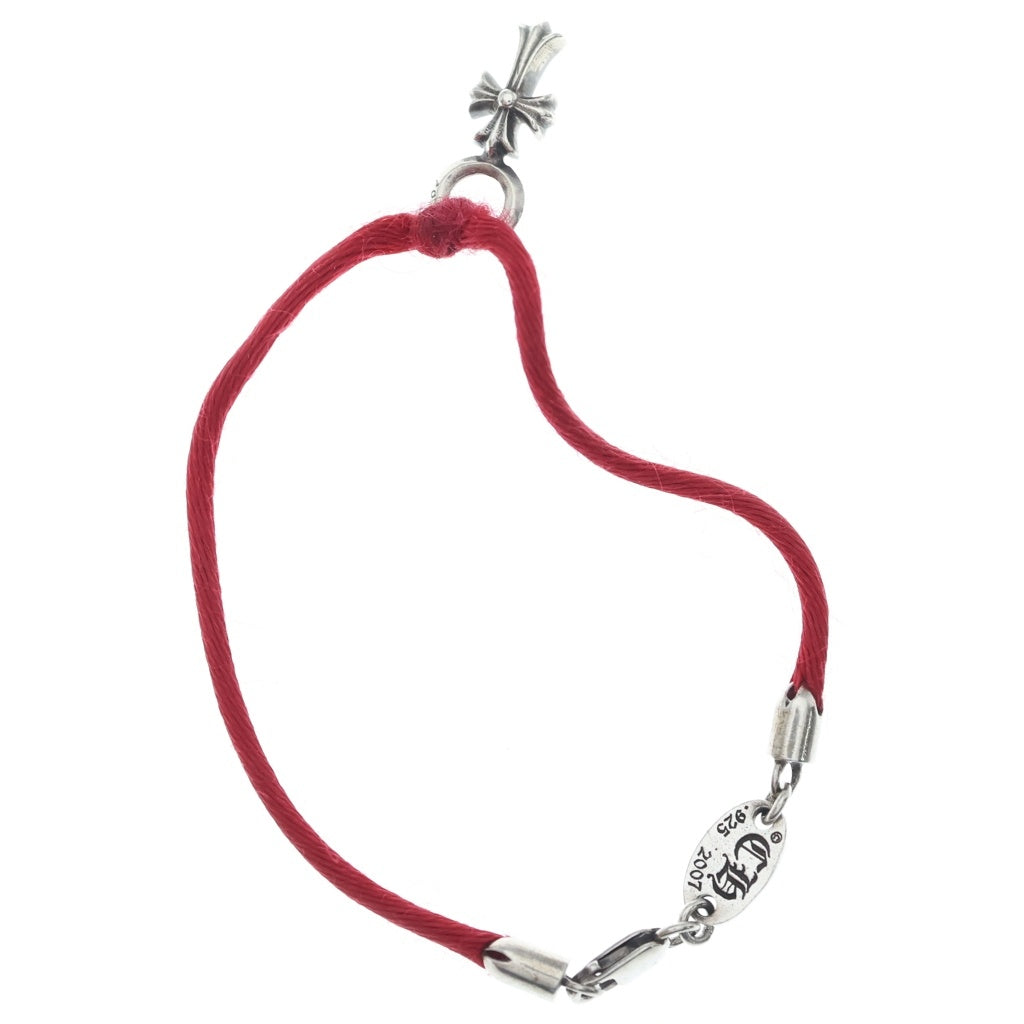 CHROME HEARTS(クロムハーツ) KZ CROSS BRACELET クロススタック シルクブレスレット シルバー/レッド