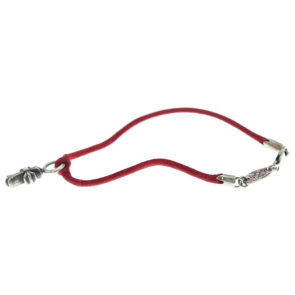 CHROME HEARTS(クロムハーツ) KZ CROSS BRACELET クロススタック シルクブレスレット シルバー/レッド