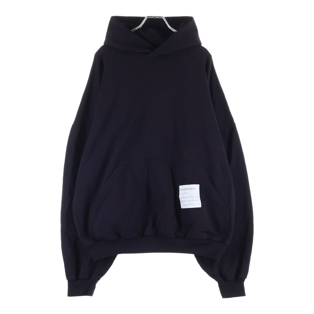 BALENCIAGA(バレンシアガ) 24SS Sample Sticker Round Hoodie サンプルステッカー ラウンド プルオーバーフーディー パーカー ブラック 761458 TPVN3