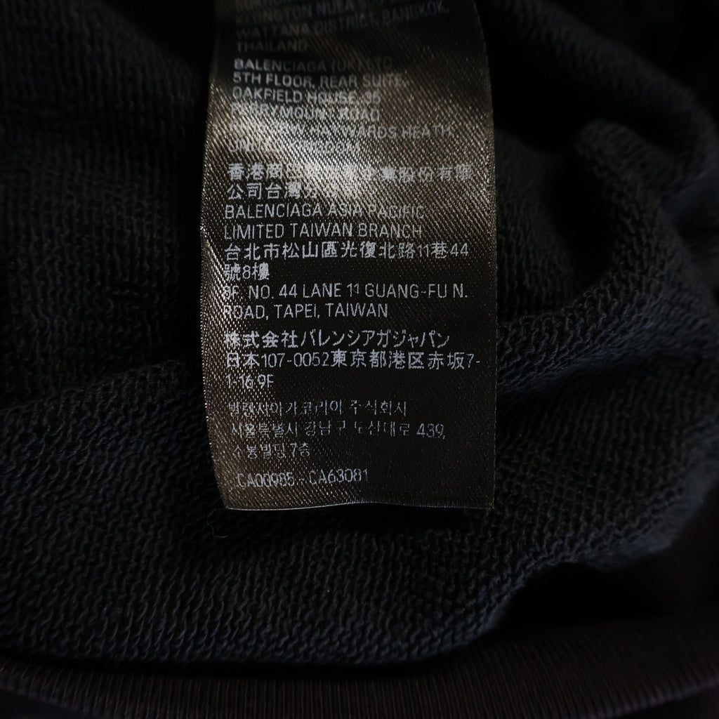 BALENCIAGA(バレンシアガ) 24SS Sample Sticker Round Hoodie サンプルステッカー ラウンド プルオーバーフーディー パーカー ブラック 761458 TPVN3