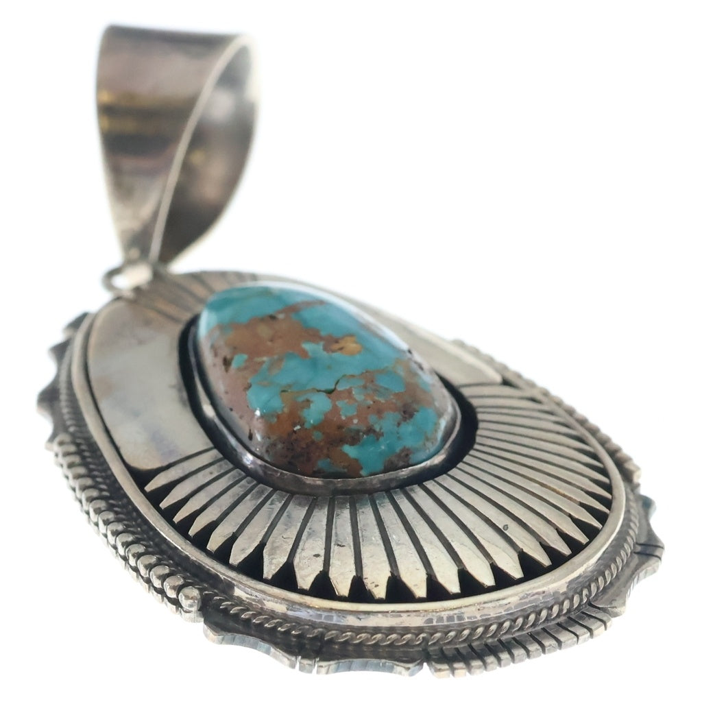 INDIAN JEWELRY(インディアンジュエリー) BENNIE RATION NAVAJO ベニーレーション ナバホ族 ターコイズ インディアンジュエリー ペンダントトップ シルバー