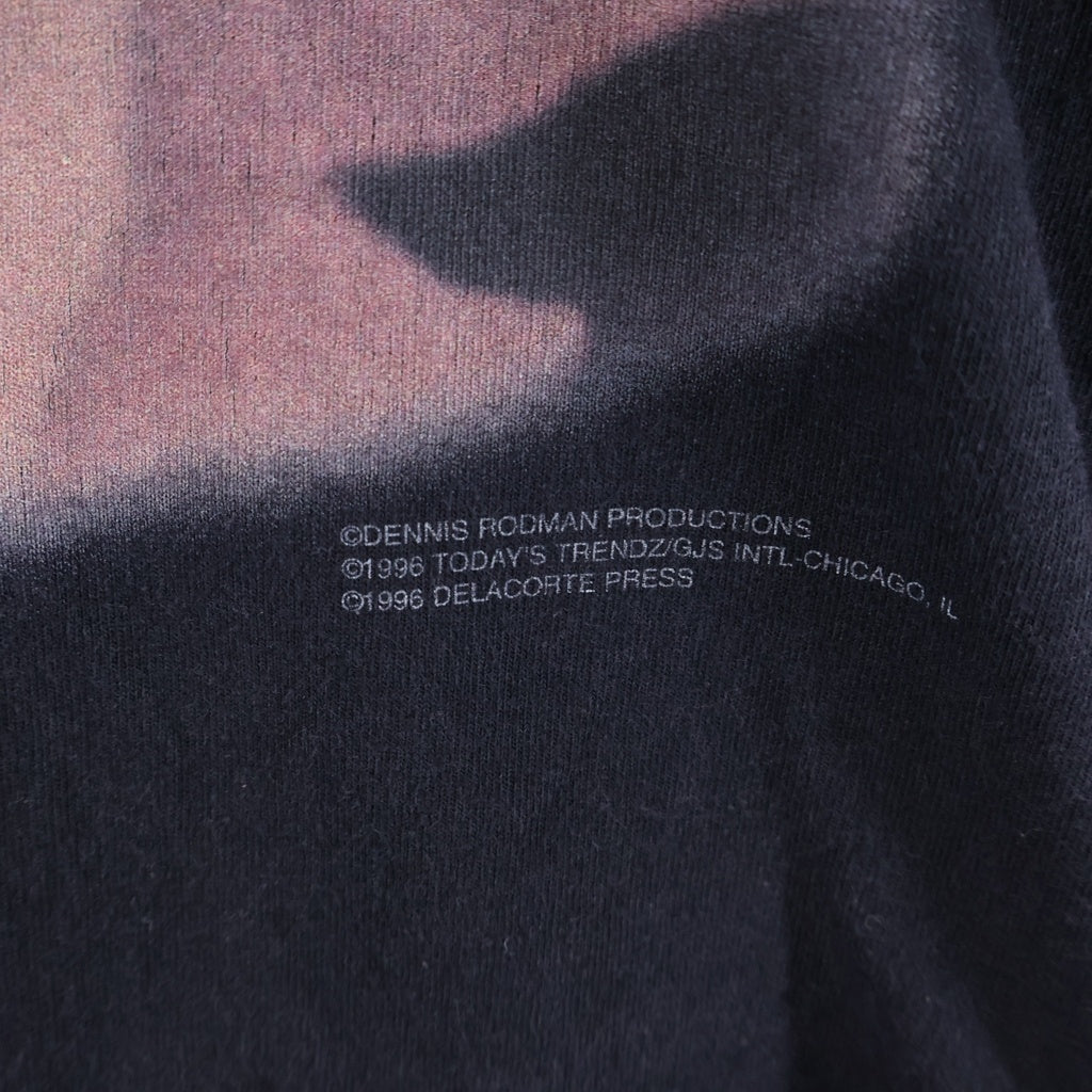 VINTAGE(ヴィンテージ) 90S VINTAGE DENNIS RODMAN 1996 FACE TEE TODAYS TRENDZ デニスロッドマン 顔面プリントTシャツ 半袖カットソー ブラック