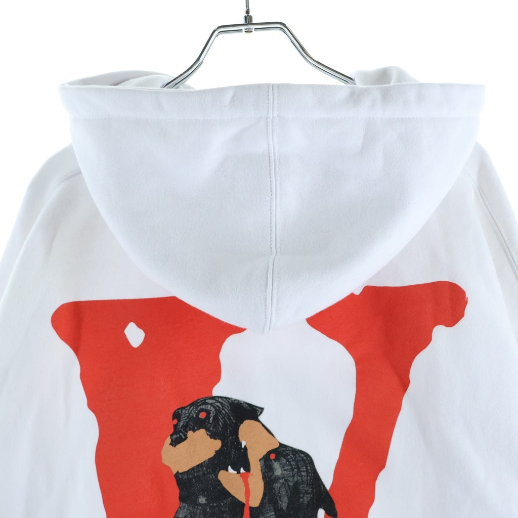 VLONE(ヴィーロン) ×CITY MORGUE シティモーグ 両面プリント カットオフ スウェット フーデッド プルオーバーパーカー ホワイト