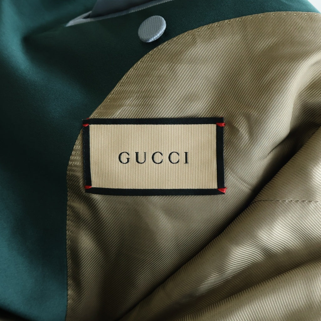 GUCCI(グッチ) Satin Single Blazer Suit Jacket サテン シングルブレザー スーツ テーラードジャケット グリーン 703045 ZAIMC