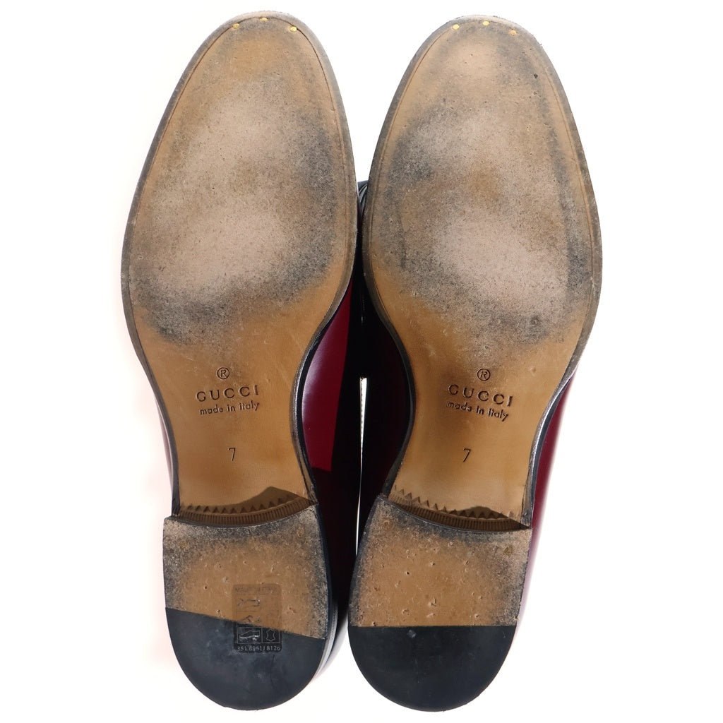 GUCCI(グッチ) ホースビット レザー ローファー シューズ バーガンディー 795116