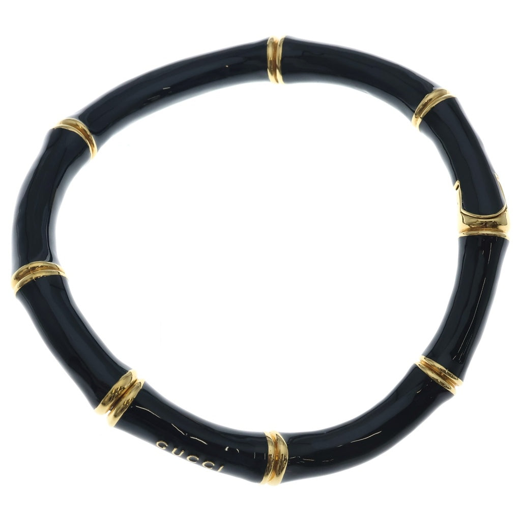 GUCCI(グッチ) 25SS Bamboo Logo Choker バンブー ロゴ チョーカー ネックレス ブラック/ゴールド 830377 レディース