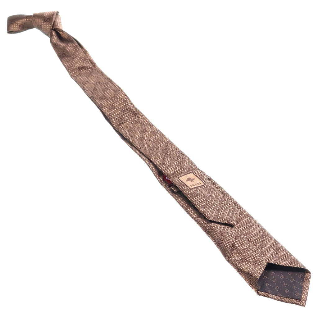 GUCCI(グッチ) GGパターン シルクジャカード ネクタイ ブラウン 790227