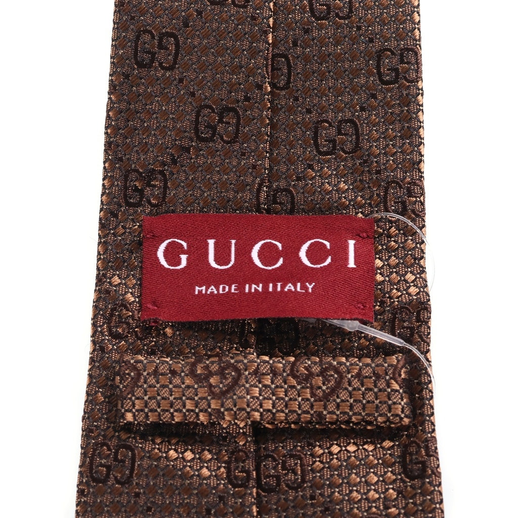 GUCCI(グッチ) GGパターン シルクジャカード ネクタイ ブラウン 790227