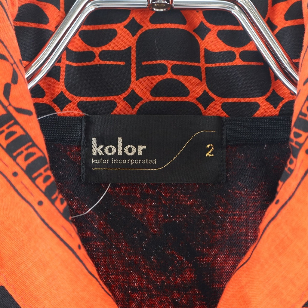 kolor(カラー) 26SS スカーフドッキング コットン 半袖ポロシャツ ブラック 26SCM-T03202