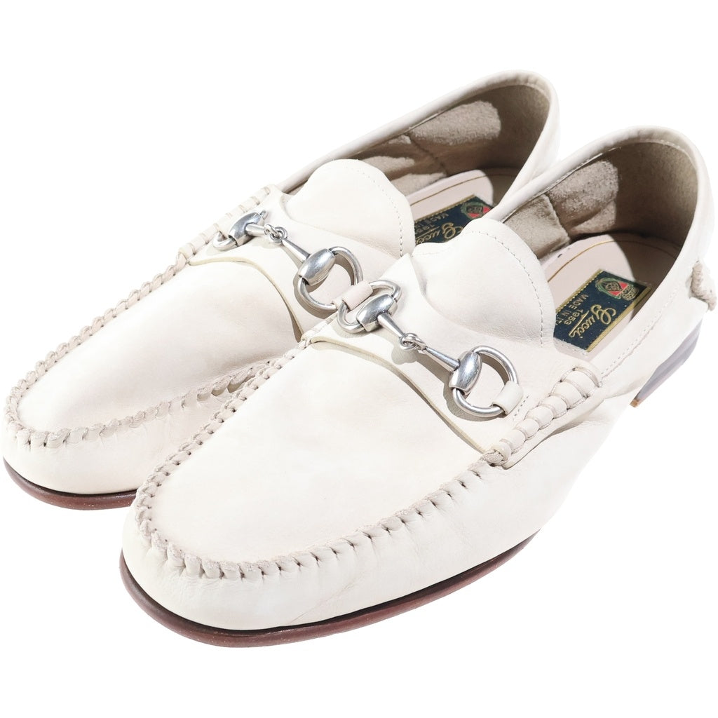 GUCCI(グッチ) ヌバックレザー ホースビット ローファー シューズ アイボリー 831269