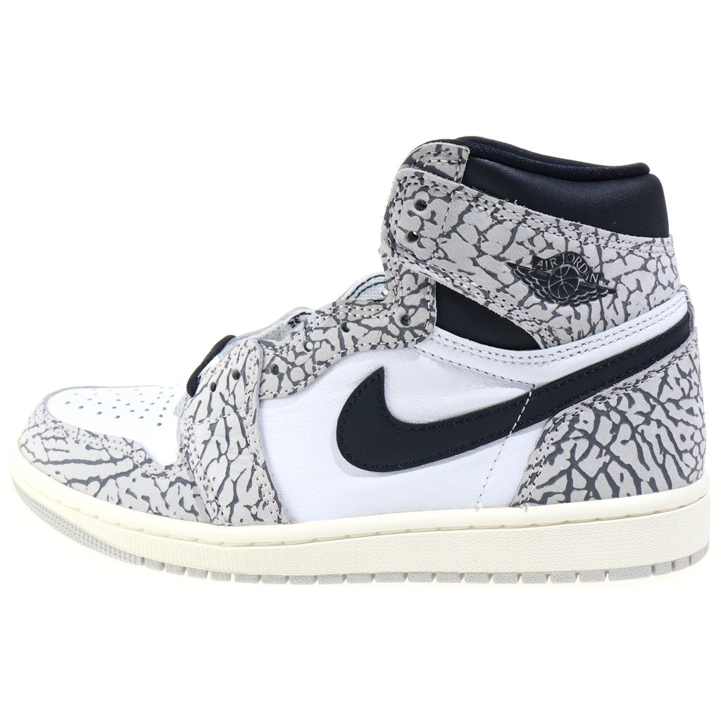 NIKE(ナイキ) AIR JORDAN 1 RETRO HIGH OG WHITE CEMENT ELEPHANT エアジョーダン1 ホワイトセメント ハイカットスニーカー レディース ホワイト/グレー US6.5/24.5cm DZ5485-052
