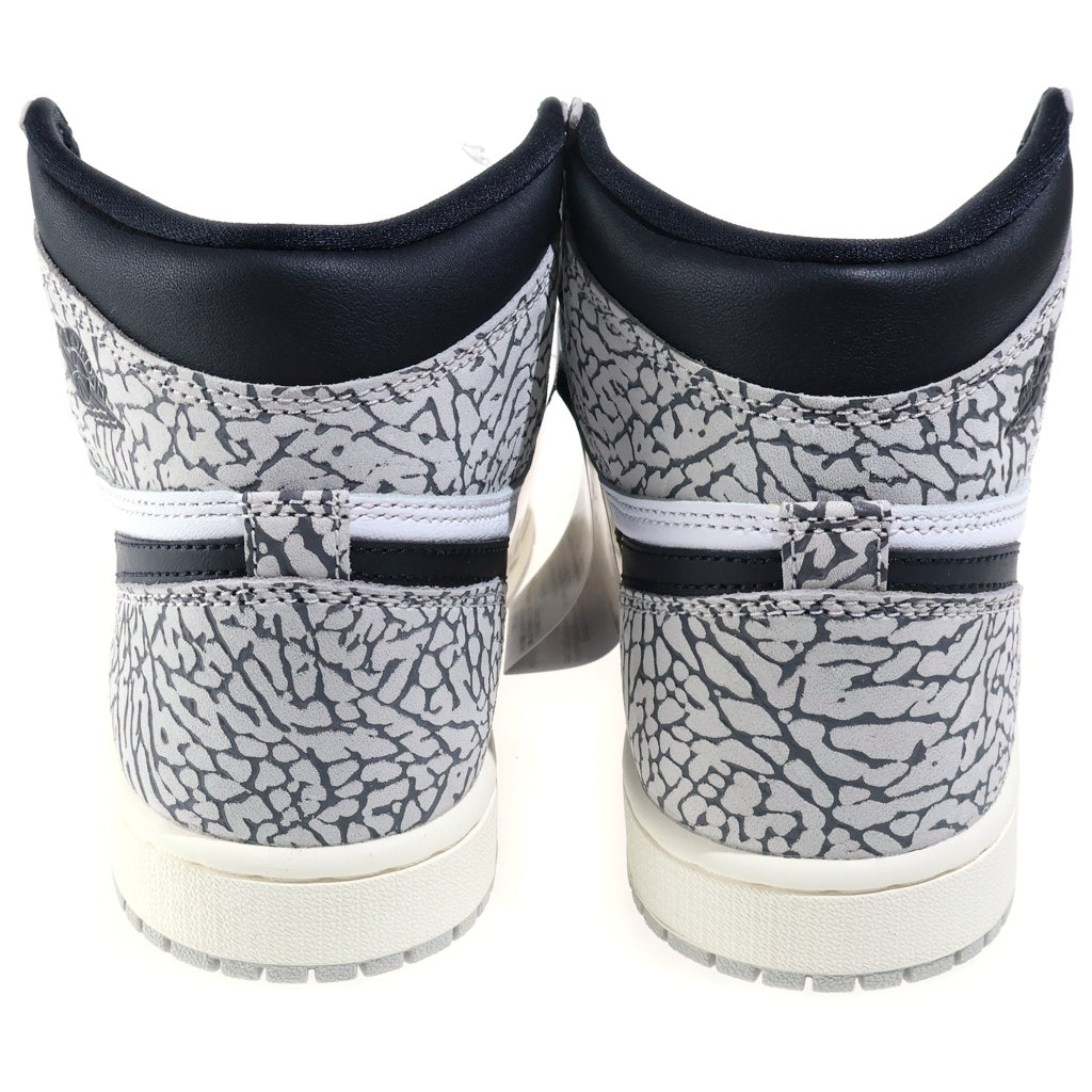 NIKE(ナイキ) AIR JORDAN 1 RETRO HIGH OG WHITE CEMENT ELEPHANT エアジョーダン1 ホワイトセメント ハイカットスニーカー レディース ホワイト/グレー US6.5/24.5cm DZ5485-052