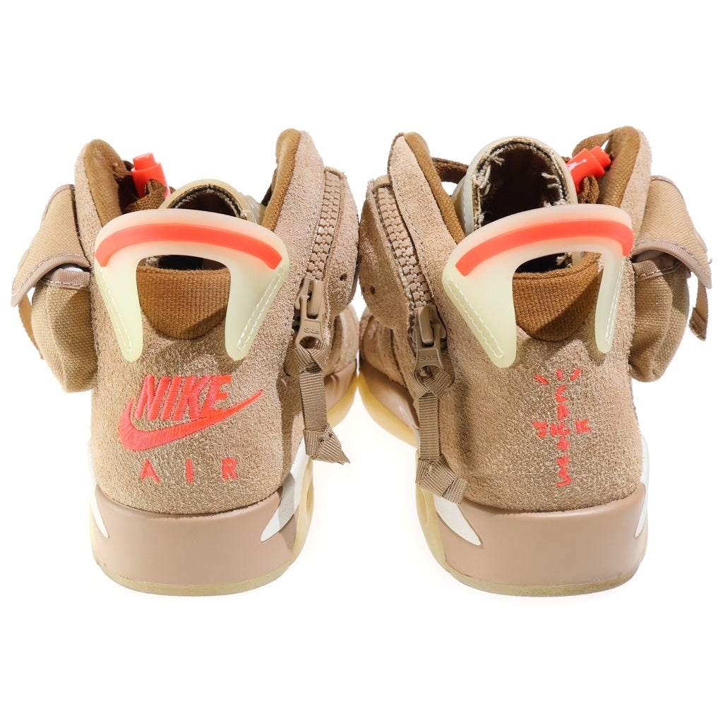 NIKE(ナイキ) ×TRAVIS SCOTT AIR JORDAN 6 RETRO SP BRITISH KAHKI トラヴィススコット エアジョーダン6 ブリティッシュ カーキ ハイカットスニーカー レディース US6.5/24.5cm DH0690-200