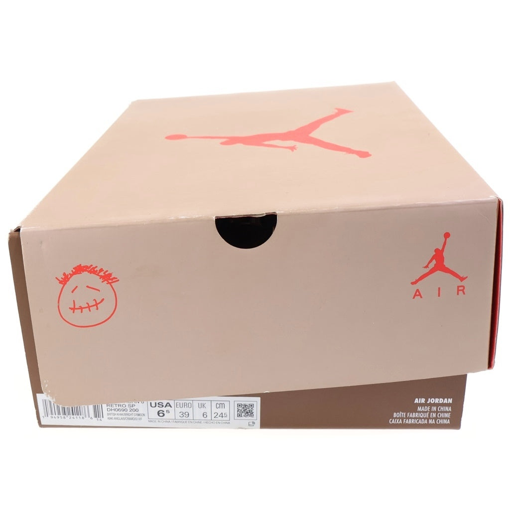 NIKE(ナイキ) ×TRAVIS SCOTT AIR JORDAN 6 RETRO SP BRITISH KAHKI トラヴィススコット エアジョーダン6 ブリティッシュ カーキ ハイカットスニーカー レディース US6.5/24.5cm DH0690-200