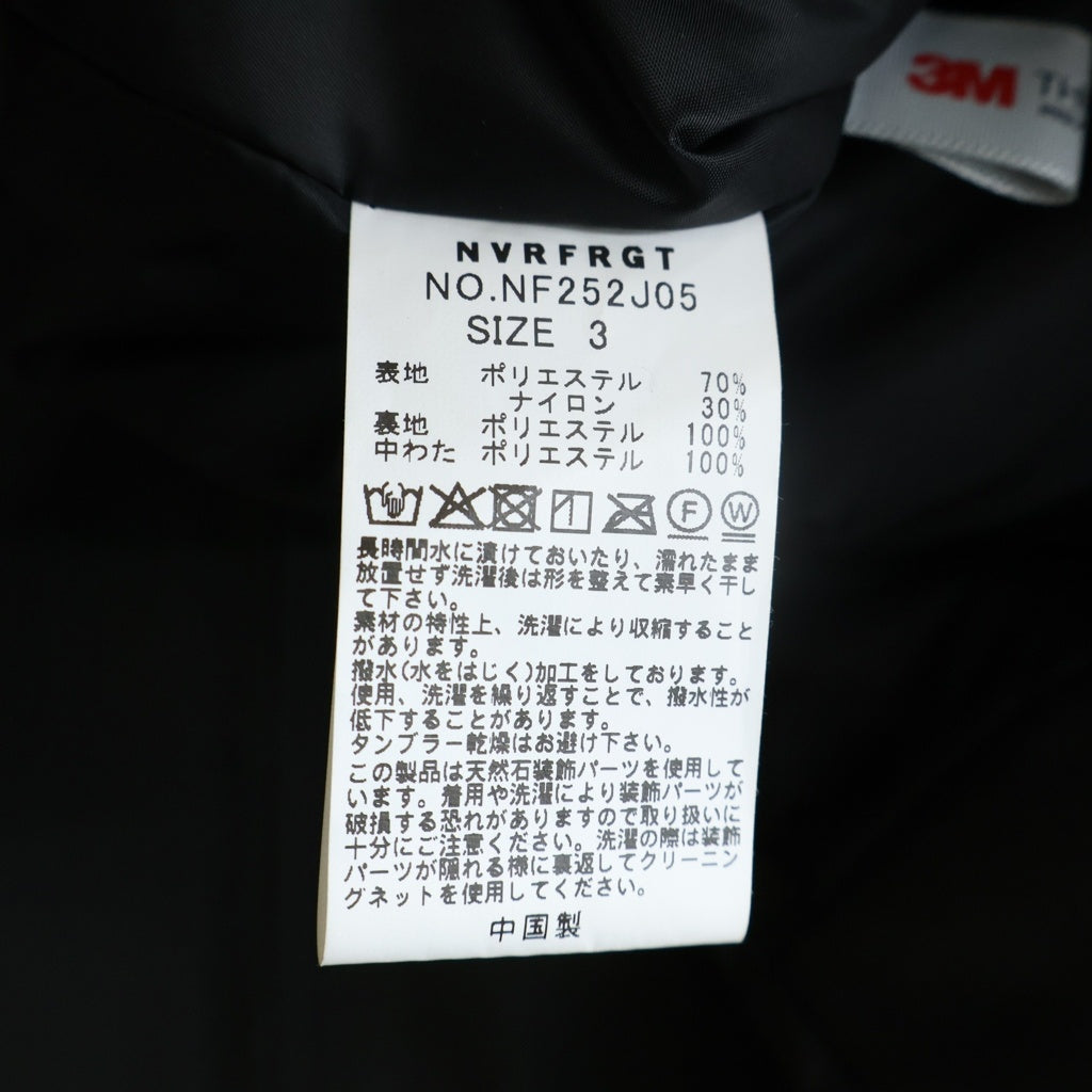 NVRFRGT(ネバーフォーゲット) 25AW PADDED MOTORCYCLE JACKET パデッド モーターサイクルジャケット ブラック NF252J05