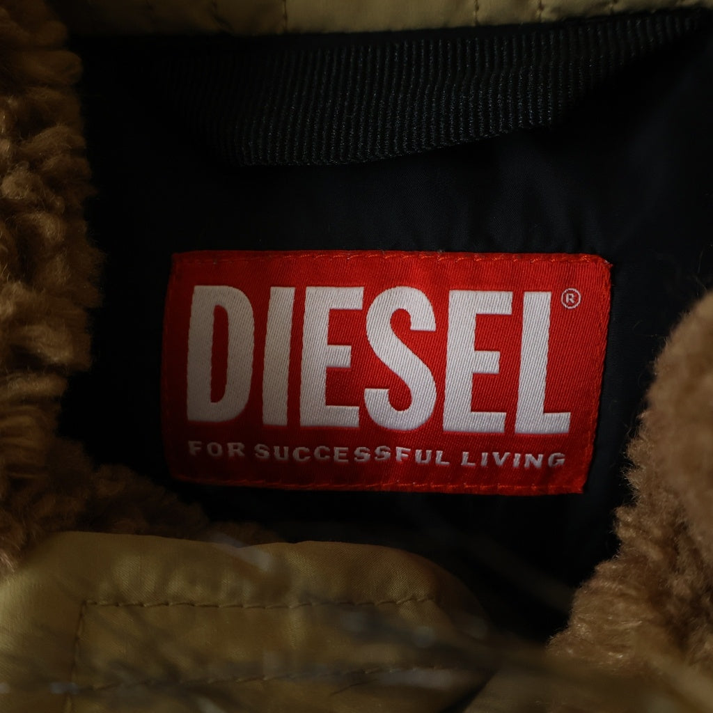 DIESEL(ディーゼル) W-JORGY ファーフーデッド パファーロングモッズコート ベージュ A10610