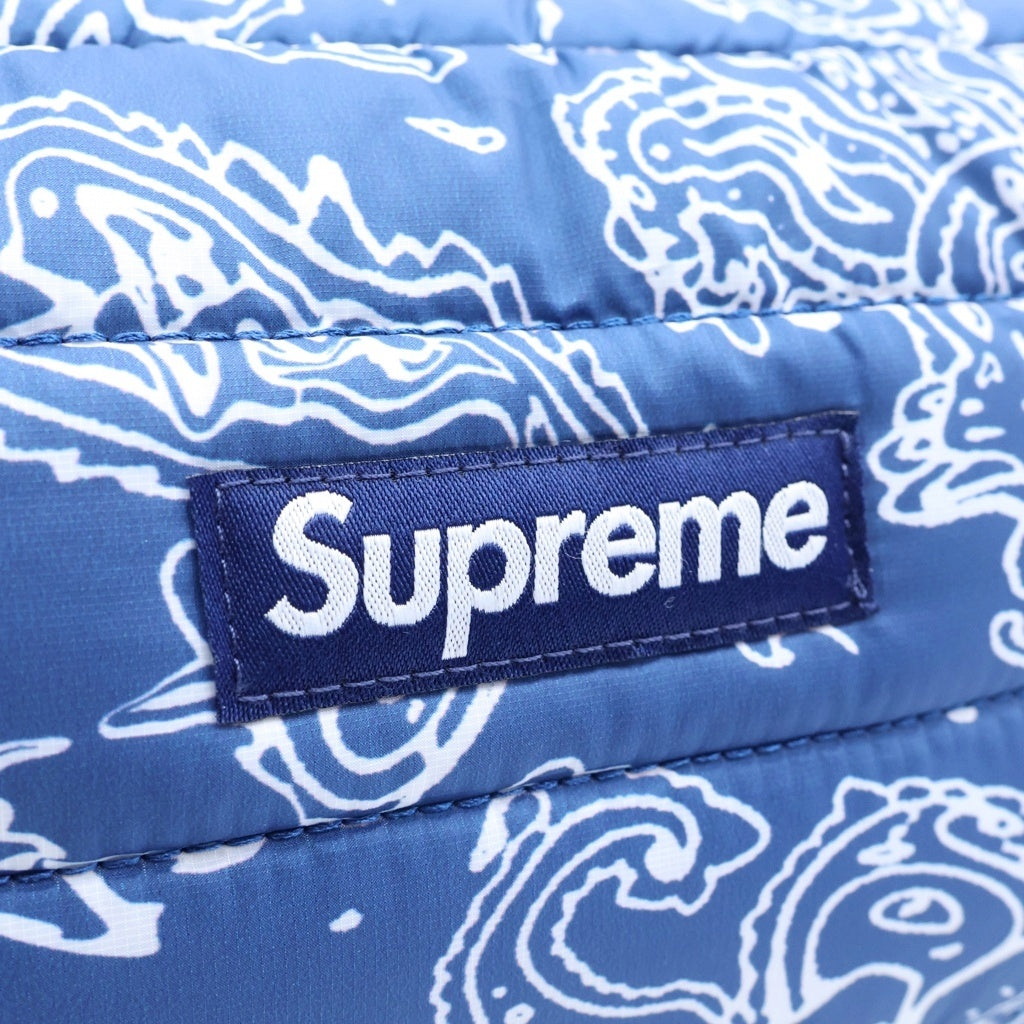 SUPREME(シュプリーム) 22AW Puffer Side Bag Paisley ペイズリー パファー サイド ショルダーポーチ ブルー レディース