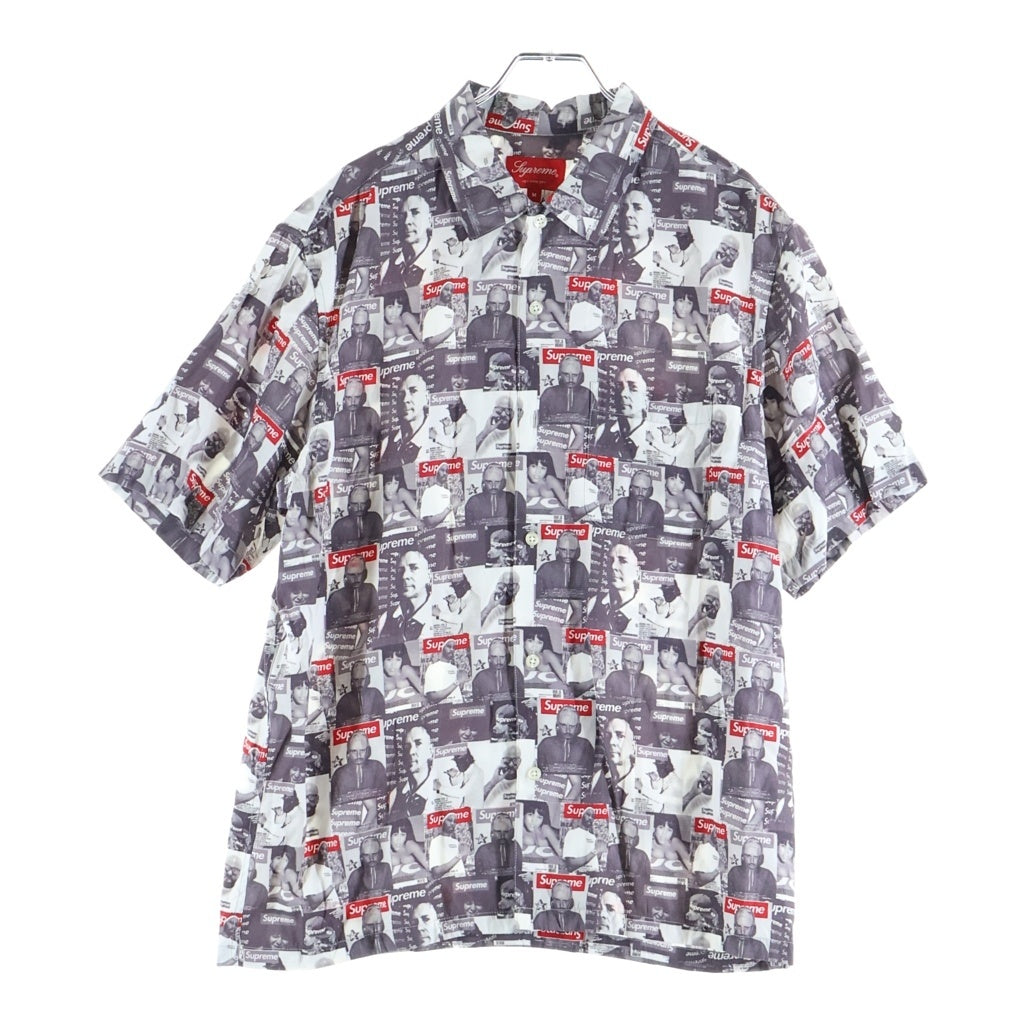 SUPREME(シュプリーム) 23SS Magazine S/S Shirt マガジン総柄 半袖シャツ グレー