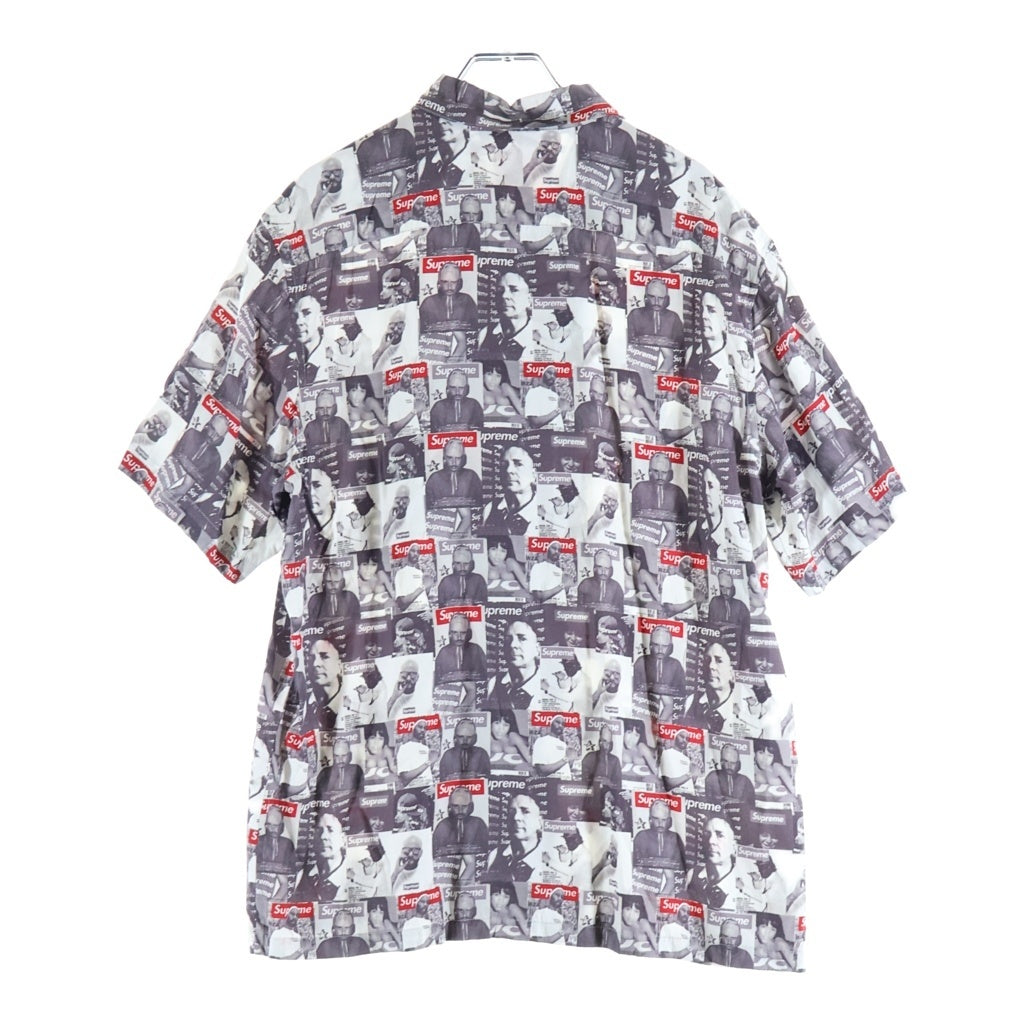 SUPREME(シュプリーム) 23SS Magazine S/S Shirt マガジン総柄 半袖シャツ グレー