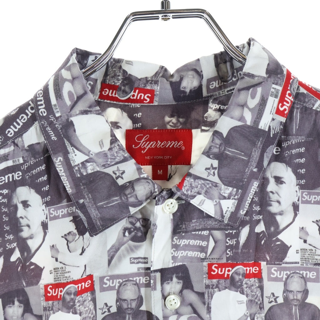 SUPREME(シュプリーム) 23SS Magazine S/S Shirt マガジン総柄 半袖シャツ グレー