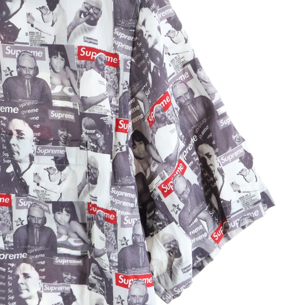 SUPREME(シュプリーム) 23SS Magazine S/S Shirt マガジン総柄 半袖シャツ グレー