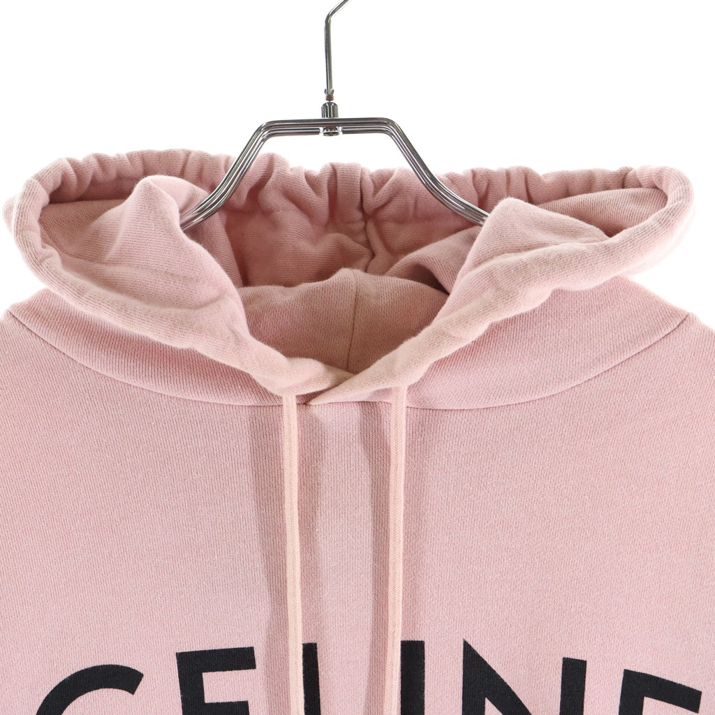 CELINE(セリーヌ) フロントロゴ ルーズ フーデッド プルオーバー スウェットパーカー フーディー ピンク 2Y321670Q