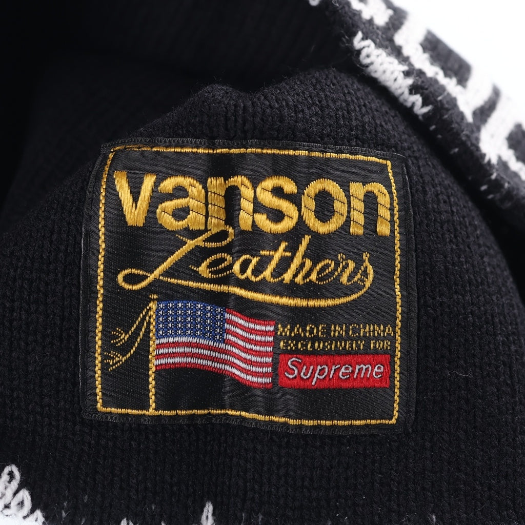 SUPREME(シュプリーム) 26AW ×Vanson Leathers Skull Beanie バンソンレザー スカル 総柄 ビーニー ニット帽 ブラック