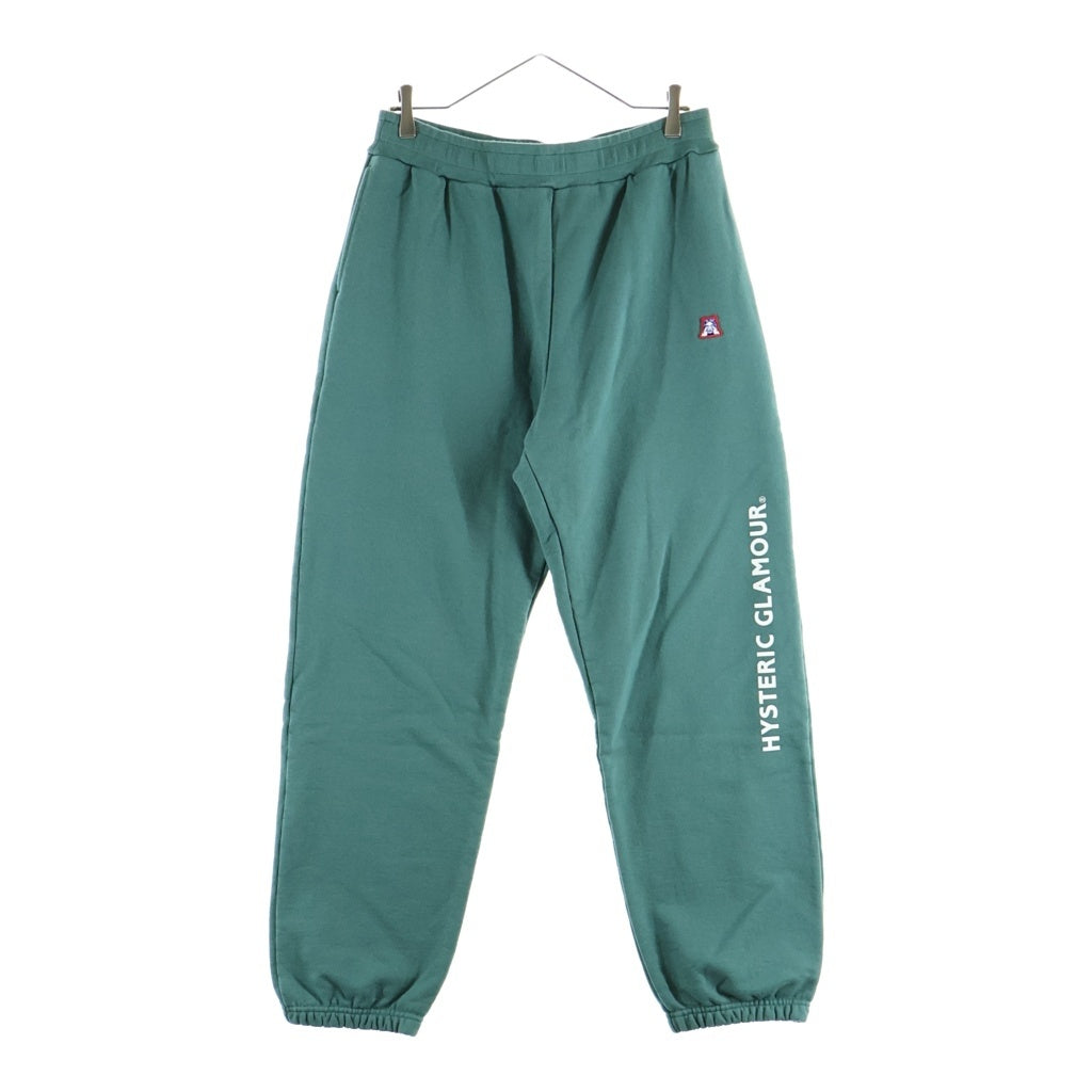 HYSTERIC GLAMOUR(ヒステリックグラマー) HYS LOGO ヒスロゴプリント ドローストリング スウェットパンツ グリーン 02253CP06