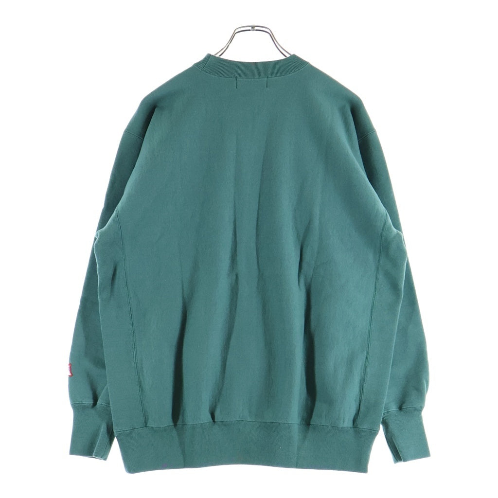 HYSTERIC GLAMOUR(ヒステリックグラマー) HYS LOGO ヒスロゴプリント クルーネックスウェットシャツ トレーナー グリーン 02263CS01