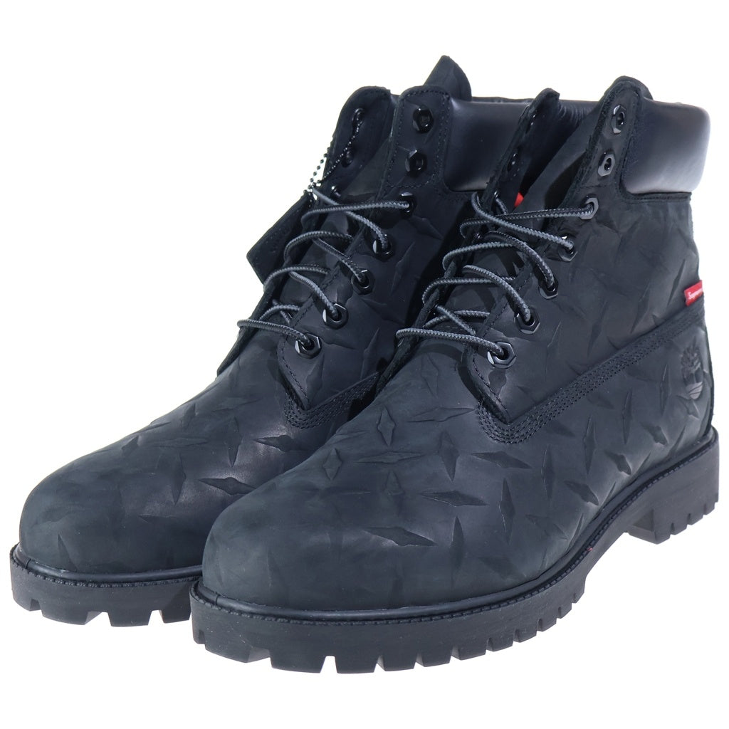 SUPREME(シュプリーム) 26AW ×Timberland Diamond Plate 6inch Premium Waterproof Boot ティンバーランド ダイアモンドプレート プレミアムウォータープルーフ 6インチブーツ ブラック US10/28cm