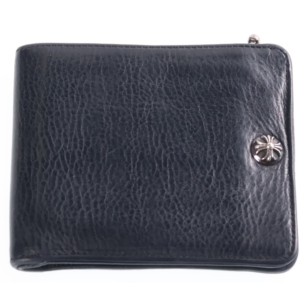CHROME HEARTS(クロムハーツ) 1SNAP 1スナップ クロス ボールボタン レザーウォレット 財布 ブラック